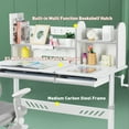 thumbnail image 3 of COSVALVE Height Adjust Kids Study Desk Home/School with Bookstand & Drawers,Multifunction 40" Wide Table Tilt Desktop,for Girls Boys(Gray), 3 of 14