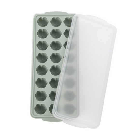 OIUR Ice Grid Mould Heart-shaped Ice Lattice Mold with Lid Stackable Easy to Remove Food Grade Silicone Tray Ice Cube Maker