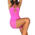 thumbnail image 4 of Arvbitana Women's Sexy One Piece Sleeveless Halter Rompers Short Bodycon Jumpsuit Hollow Sheer Bodysuit Overall, 4 of 9