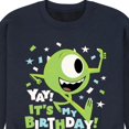 thumbnail image 3 of Disney Monsters Inc - Mike Yay It's My Birthday - Men's Crew Neck Fleece Pullover, 3 of 5