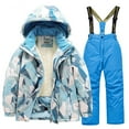 thumbnail image 3 of guisaled Boys Girls Ski Jacket and Snow Bibs Pants 2 Piece Snowsuit Camo Hooded Thicken Warm Waterproof Windproof Insulated Ski Suits, 3 of 4