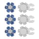 thumbnail image 1 of Cubiertas de Botones de Strass Uxcell, 6Pcs Cubierta de Botón de Clip de Flores Redondas de Cristal para Decoración de Ropa de Camisa de Boda para Mujeres y Hombres, Azul(Tono Plateado), 1 of 6