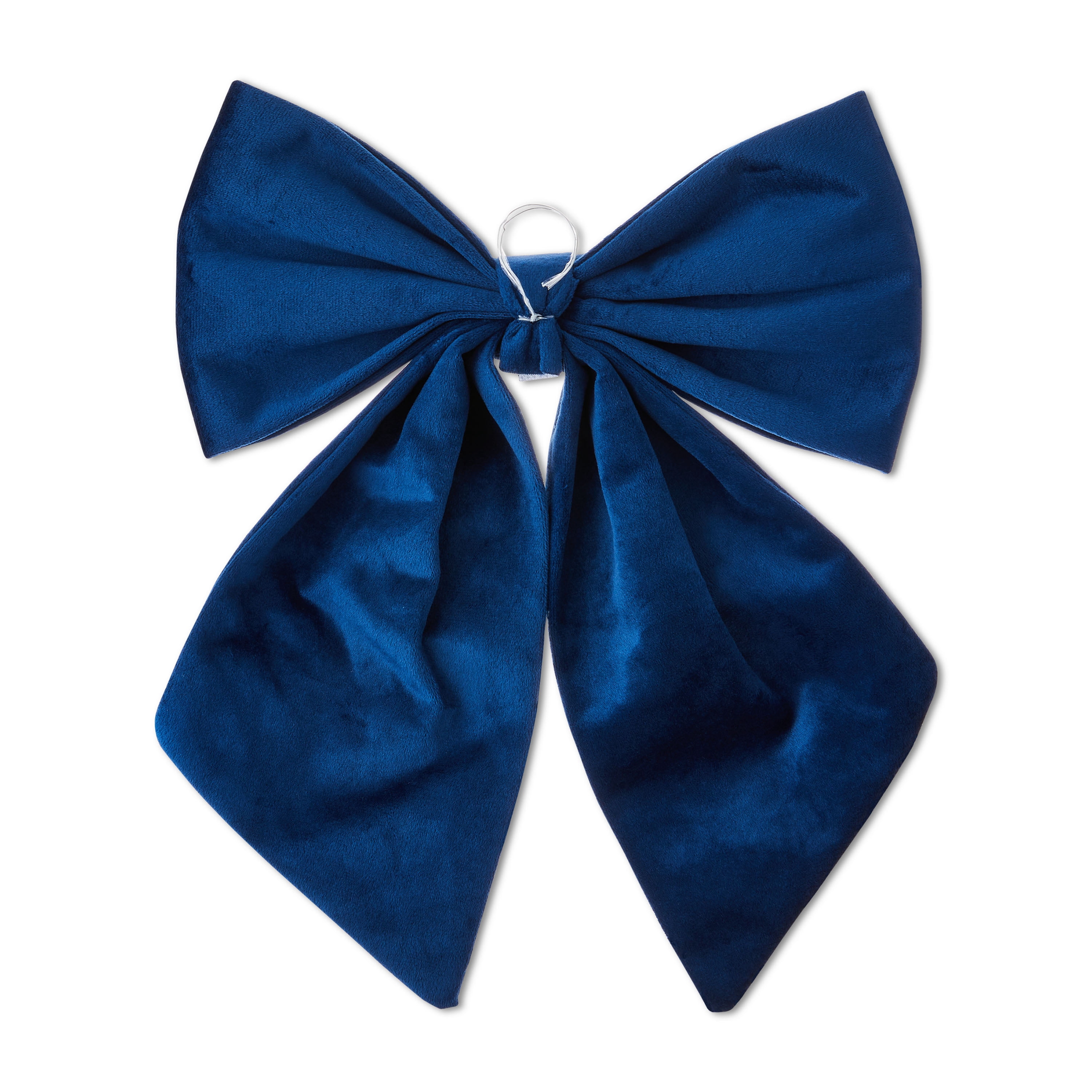 Blue Velvet Puffy Decorative Christmas Bow, 11", by Holiday Time