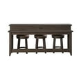 thumbnail image 4 of Pemberly Row 4 Piece Set of Console Bar Table & 3 Uph Console Stools in Brown, 4 of 9