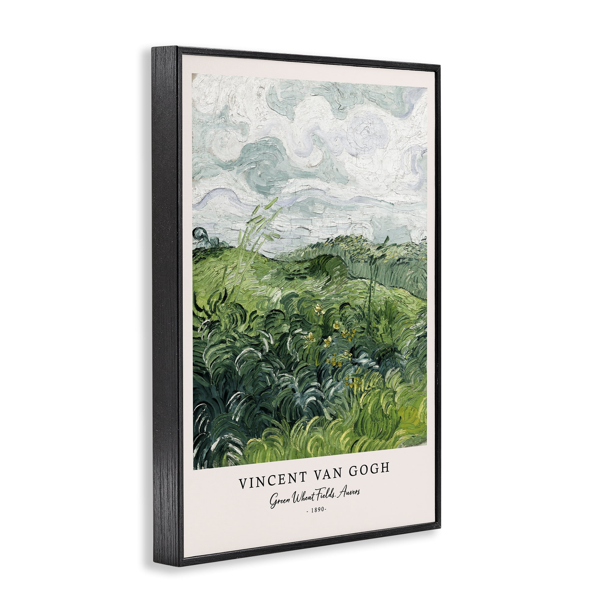 Stupell Industries Classic Green Wheat Fields Black Framed Giclee Art, design by Vintage Hustle