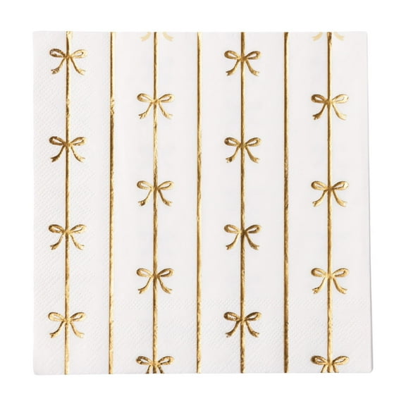 Gold Signature Bow Large Napkins - 20ct