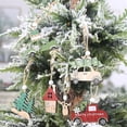 thumbnail image 4 of 6 Pcs Xmas Tree Decor Wooden Hanging Pendants Christmas Cabin Elk Car Ornaments, 4 of 5