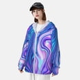 thumbnail image 3 of Balery Swirl Blue And Purple Sudadera ligera de manga larga con capucha y protección solar UPF 50+ para hombre y mujer, ideal para pesca y running-X-Large, 3 of 7
