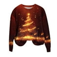 thumbnail image 3 of Uootdi Women's Christmas Round Neck Printed Loose Sweater Long-sleeved Top Gift, 3 of 4