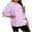 Purple, variant on yillto Women Plus Size Blouse 3/4 Sleeve Striped Loose Tops Casual Dressy Shirts Crewneck Pullover Tees