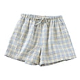 thumbnail image 3 of BRGZLK Women's Boxer Shorts For Sleeping Pajama Bottoms Lounge Home Short with Drawstring Plaid Button, 3 of 3