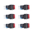 thumbnail image 3 of TICFOX 25 piezas interruptor de botón momentáneo autoblocante 8 pines redondo con luz 24 V BELA1622DSY 16 mm(rojo), 3 of 14
