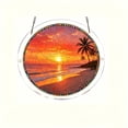 thumbnail image 2 of Yangka Summer Beach Sunset Acrylic Puzzle Suncatcher, Tropical Nature Scenery Stained Glass Effect Window Hanging, Patio Decor, 2 of 7