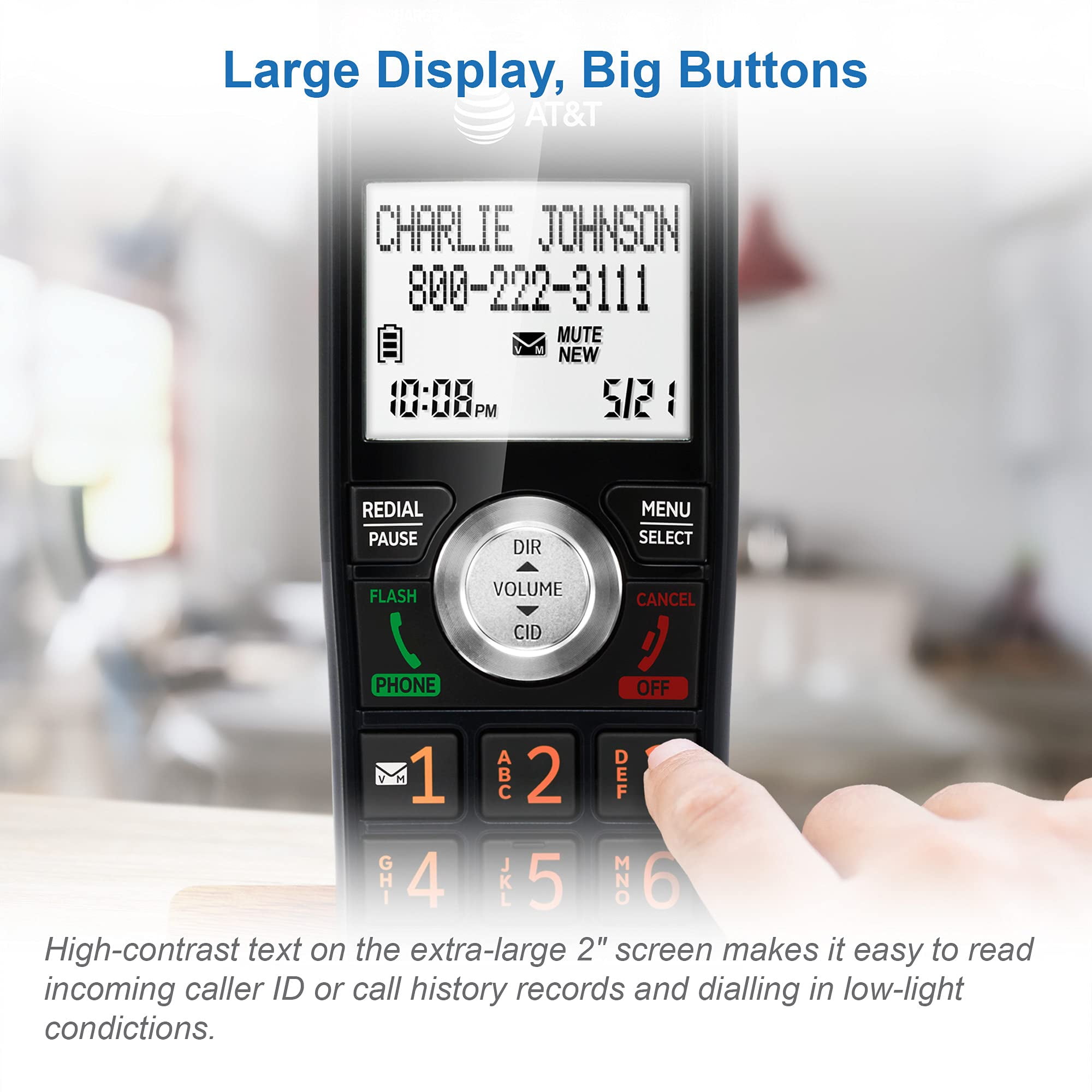 AT&T CL82167 Cordless Phone with Answering System and Smart Call Blocker