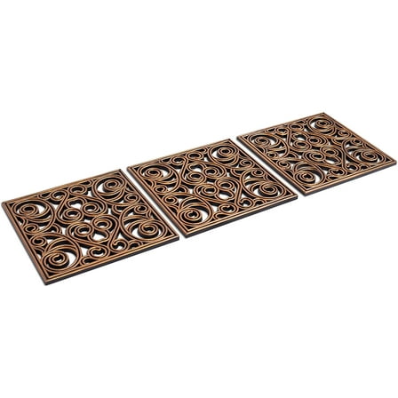 BirdRock Home Rubber Stepping Stone Tiles - 12 x 12" - Set of 3 - Copper