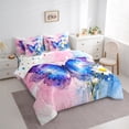thumbnail image 4 of Manfei Teens Watercolor Butterfly 7-Piece Twin Bedding Sets, Vibrant Groovy Flower Bedding Comforter Set, Rustic Farmhouse Reversible Sheet Sets, Breathable Home Decor, 4 of 8