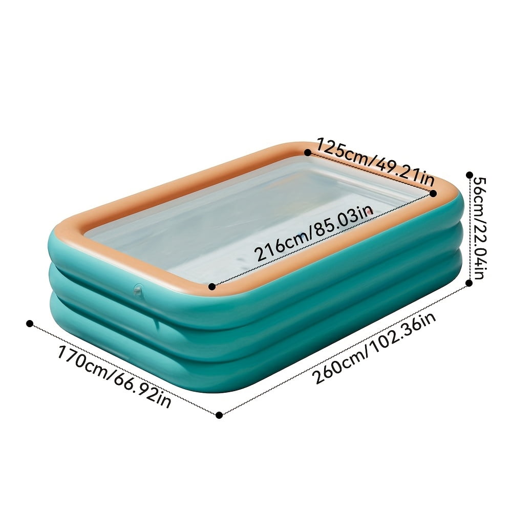 1PC Multi Size Thickened Oversized Rectangular Inflatable Swimming Pool, spacious enough for whole family use