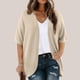 thumbnail image 2 of Sudaderas con capucha para mujer,Cárdigan de talla grande, suéter informal abierto por delante para mujer, manga corta, mezcla de poliéster y elastano, para usar en casa, sopatenor, 2 of 9