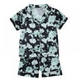 thumbnail image 1 of Uccdo 12M-6T Toddler Girls Boys Summer Satin Silk Pajamas Set Kids Short Sleeve Button Down Sleepwear, 1 of 8