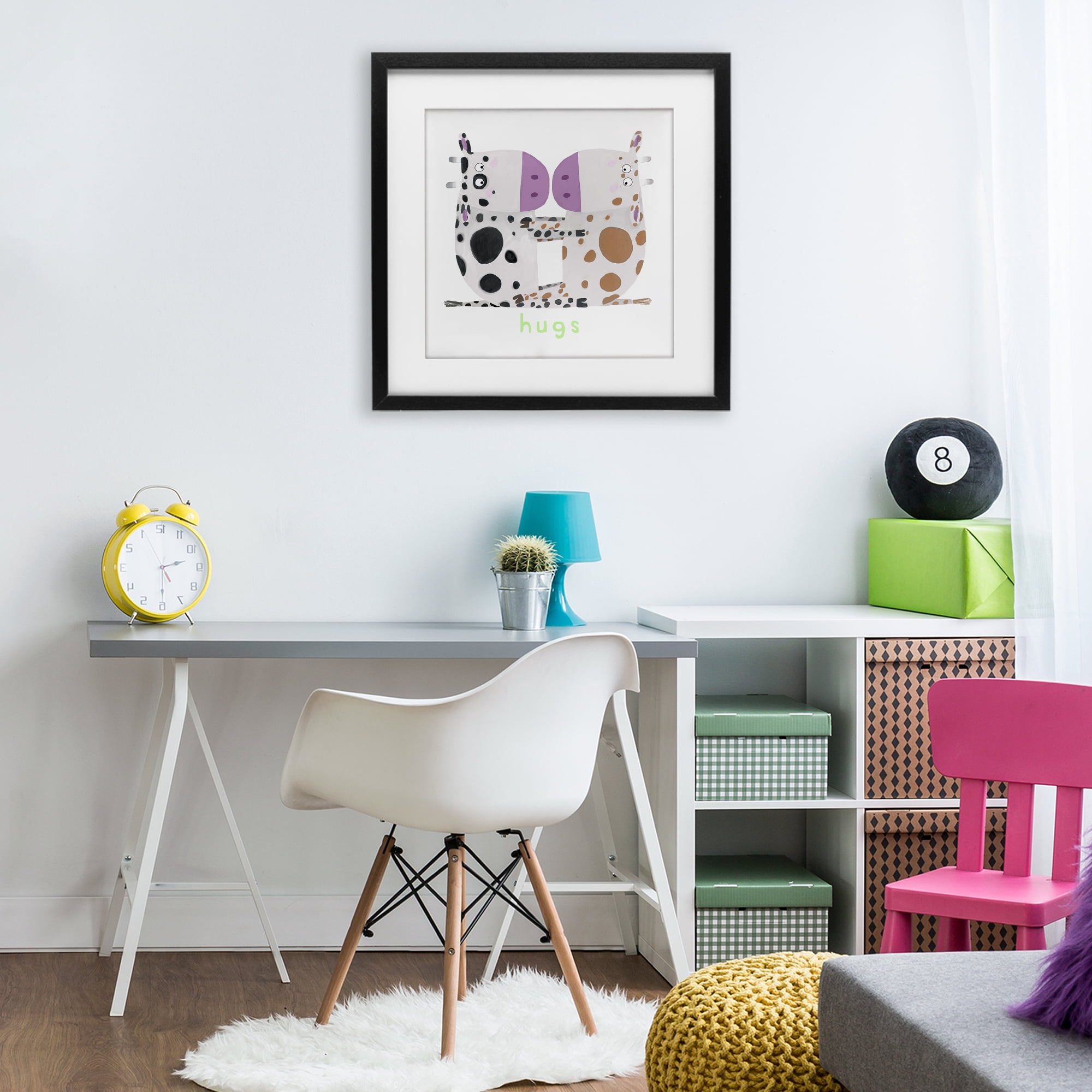 Stupell Industries Cow Hugs Symmetry Black Framed Print Under Glass, design by Carla Daly