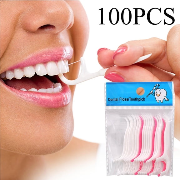 Gzwccvsn Oral Floss 100 Large Boxed Floss Sticks Clean Disposable Floss Pick Floss Box Floss