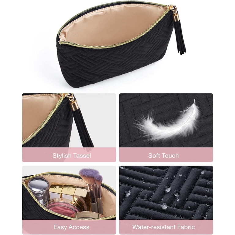 Small Water-Resistant Quilted Cosmetic Pouch photo 5