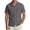 Dark Gray, variant on Men's Cotton Linen Shirts Breathable Stand Collar Short Sleeve Solid Open Front Button Up Casual Tops