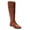 Brown, variant on Women Retro Round Toe Flats Knight Boots Side Zips Low Heels Knee High Booties Versatile Dress Daily Shoes Size 16 Purple