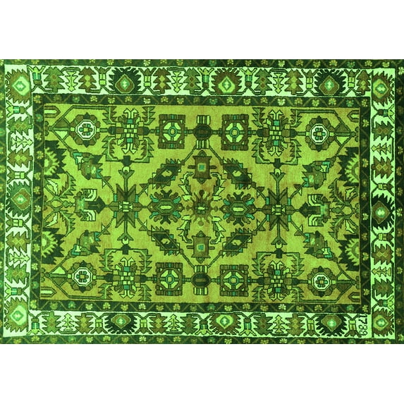 Ahgly Company Indoor Rectangle Persian Green Traditional Area Rugs, 8' x 12'