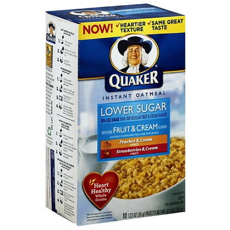 Quaker Lower Sugar Instant Oatmeal Variety Pack, 1.23 oz, 10 count ...