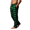 thumbnail image 3 of Maean Men's Pajama Pants Plaid Straight Leg Loose Elastic Waist Lounge Bottom Loungewear with Pockets, 3 of 7