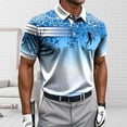 thumbnail image 4 of Zysthvn Summer Mens Shirts Tall Golf Polo Casual Work T Shirts for Men Turn Down Collar Printed Short Sleeve Tops, 4 of 5