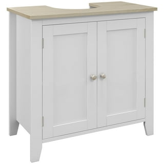 Stalwart Adjustable 2-Shelf Sink Cabinet Organizers, 11.325 x 17.75-32 x  15.325 inches, White