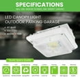 thumbnail image 3 of GREENLIGHTDEPOT LED Canopy Light - 40W - 5,151 Lumens - Outdoor Parking Garage Light - PG02 - (UL+DLC Listed), 3 of 11