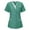 Mint Green, variant on QATAINLAV Holiday Scrub Tops for Women Solid Color Short Sleeve Medical Nursing Scrubs Shirts with Pockets Stretchy V Neck Front Button Up Workwear Prime Sale Green XL