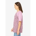 thumbnail image 3 of Woman Within Plus Size Elbow Sleeve V-Neck Baseball Tee, 3 of 6