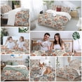 thumbnail image 5 of 3 Piece Boho Floral Duvet Cover Set Queen Size,Microfiber Comforter/Quilt Cover with Corner Ties and 2 Pillowcases,Farmhouse Vintage Red Blue Flower Plant All Season Soft Bedding with Zipper Closure, 5 of 8