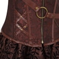 thumbnail image 5 of Grebrafan Blouse Gothique Rétro, Corset en Cuir et Jupe Tutu Ensemble 3 Pcs Femmes 2TG Brun, 5 of 5