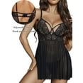 thumbnail image 2 of Avidlove Women Lingerie Sexy Lace Nighty V Neck Mesh Nightwear Side Slit Chemise Nightdress Sleepwear S-XXL, 2 of 4