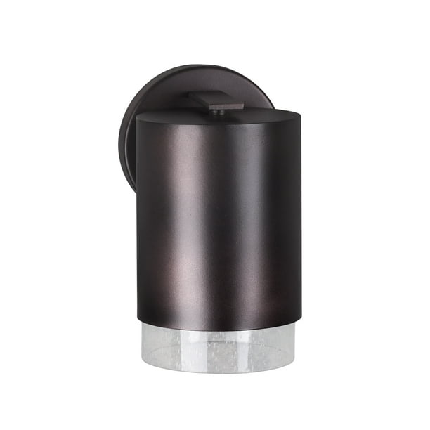 1Light Antique Bronze Outdoor Dark Sky Compliant Wall Light with Clear