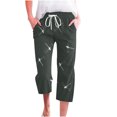 thumbnail image 1 of YDLCAFD Women's Spring And Summer Printed Lace Up Pocket Loose Wide Legged Capris (3), 1 of 4