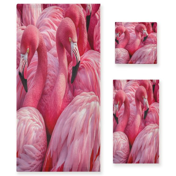 BZSMCE 3piece Bath Towel Sets Hand Bath Towels Fashion Pink Paradise Printed Towel Sets