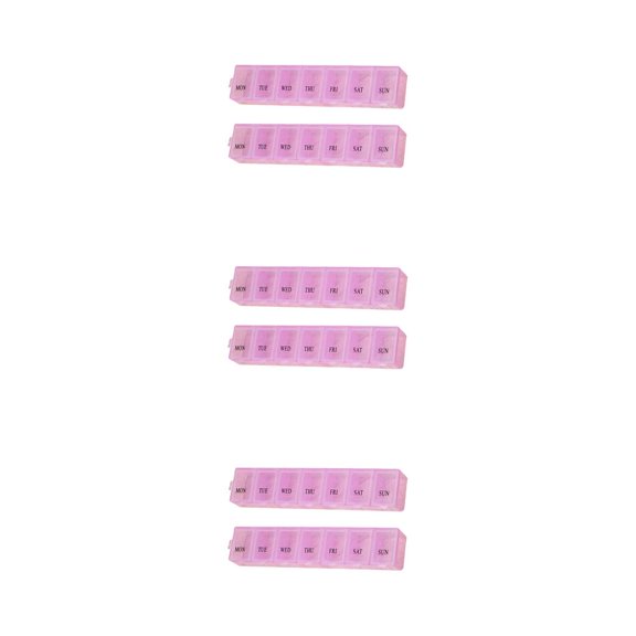 Bearachild Paquete de 2 estuches para pastillas, contenedor portátil para tabletas de 7 días, organizador reutilizable a prueba de polvo, caja Type4 NO4