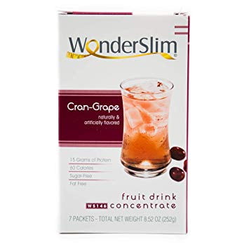 WonderSlim Low-Carb Liquid Protein Fruit Drink Concentrate - Cran-Grape