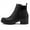 Black Matte, variant on Pennysue Women's Ankle Boots Platform Lug Sole Chunky Heel Rufous Chelsea Booties with Side Zipper Size 7.5
