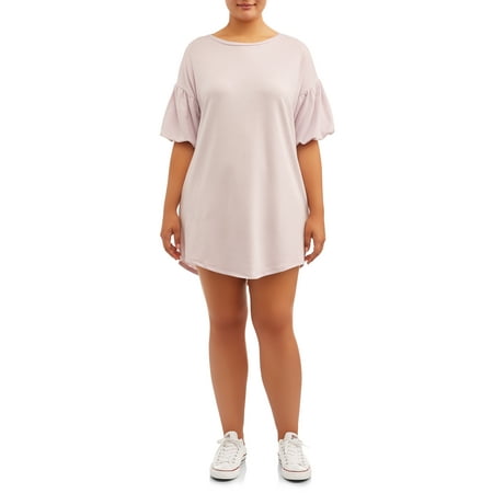 No Comment Juniors' Plus Size Drop Shoulder Solid Shirttail (Best Way To Drop A Dress Size)