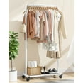 thumbnail image 2 of Sakugi Clothes Rack with Wheels, Clothing Racks for Hanging Clothes and Shoes, White, 2 of 4
