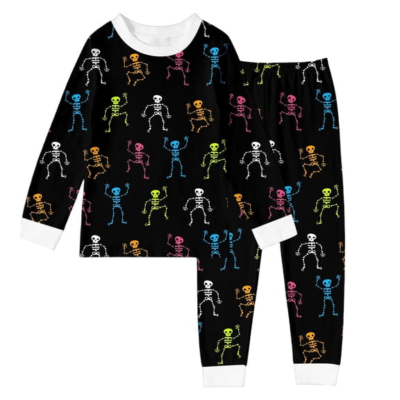 Tfken Halloween Girls Pajama Sets 2 Piece Sleepwear Nightwear Festival Halloween Pajamas Tops With Pants Set Homewear Long Sleeve Autumn Soft Loungewear Outfit Size 2-3 Years Black