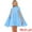 Blue, variant on Flowy Cloak Sleeve Cape Pleated Chiffon Dress S Yellow