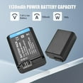 thumbnail image 2 of Mistaha Dual NP-FW50 Batteries & Charger Set with USB Cable - 2-Slot Charging Dock, High-Capacity 1130mAh Batteries - Convenient Power Kit for Cameras, 2 of 6